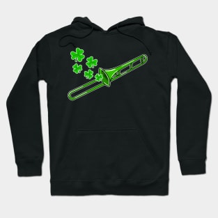 St Patrick's Day 2022 Trombone Trombonist Irish Musician Hoodie